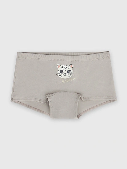 картинка Трусы для девочек серые с принтом от известного бренда одежды для девочек Mark Formelle