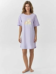 Сорочка ночная женская лиловая с принтом