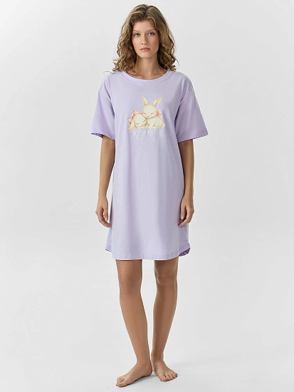 картинка Сорочка ночная женская лиловая с принтом от магазина стильной одежды Mark Formelle