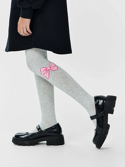 картинка Колготки детские серые с бантиками от известного бренда одежды для девочек Mark Formelle