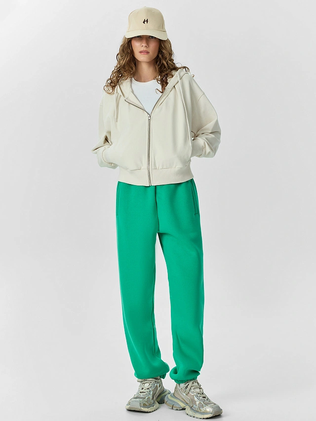 Брюки джоггеры женские зеленые - 5