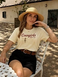 Футболка женская желтая с надписью "Cowgirls"