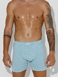 Трусы боксеры мужские голубые с принтом