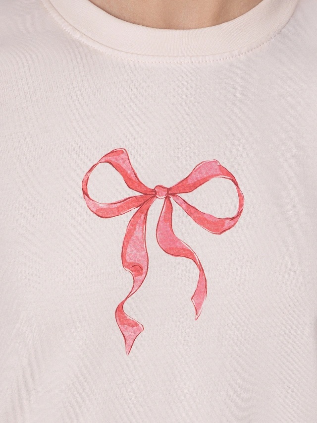 Комплект домашний для девочек розовый с бантиком - 7
