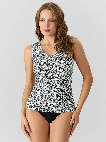 картинка Майка женская с растительным принтом  от магазина стильной одежды Mark Formelle