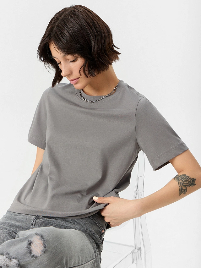 Футболка женская серая - 8