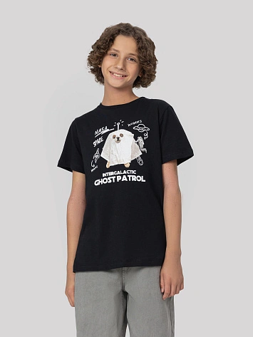 Футболка для мальчиков черная с принтом
