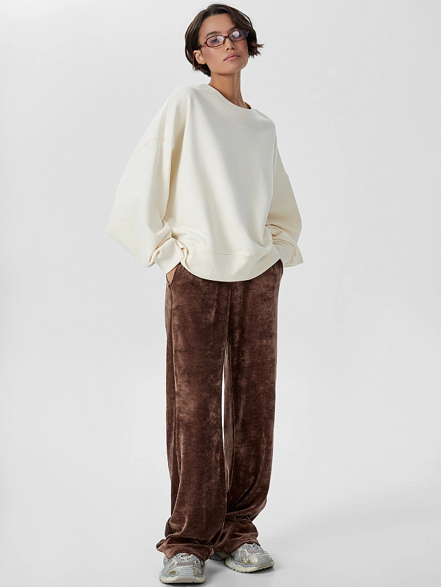 Брюки женские коричневые велюровые - 6