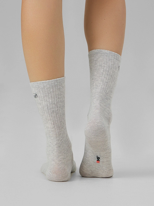 Носки женские серые с рисунком бантика - 4