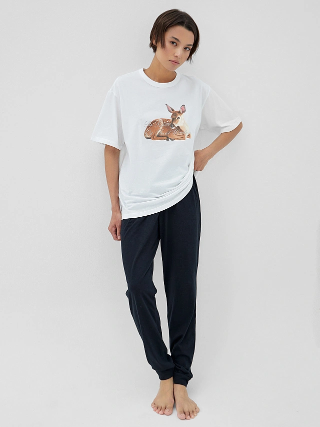 Комплект домашний: футболка и брюки с принтом - 16