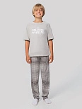 Комплект домашний для мальчиков серый с надписью "relaxing weekend"