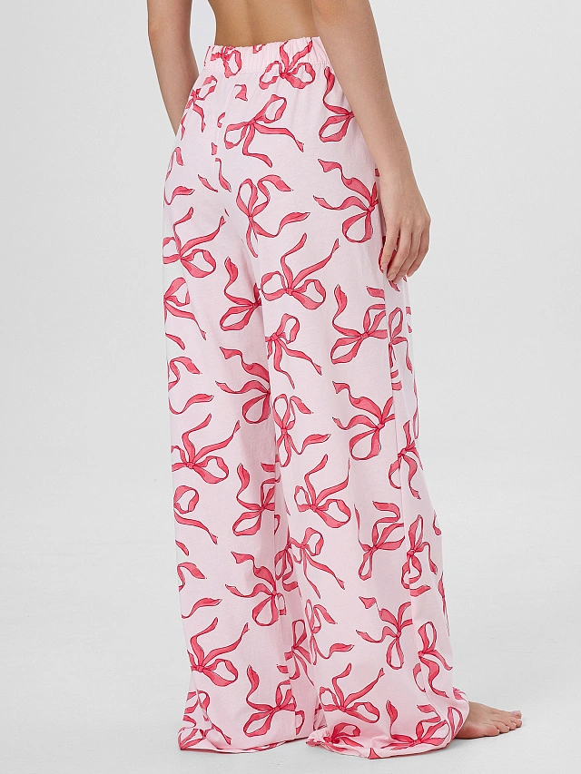 Комплект домашний женский розовый с бантиками - 6