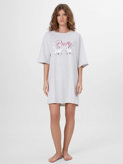 картинка Туника домашняя женская серая с принтом  от магазина стильной одежды Mark Formelle