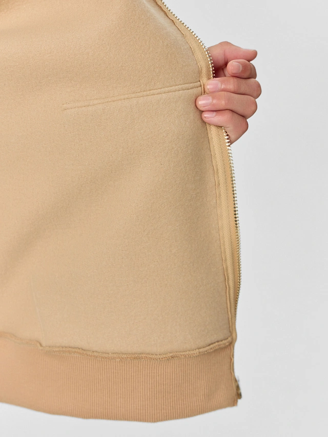 Толстовка для мальчиков бежевая на молнии - 8