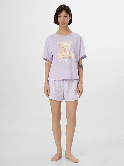картинка Комплект домашний женский с принтом и надписью "Bear Honey" от магазина стильной одежды Mark Formelle