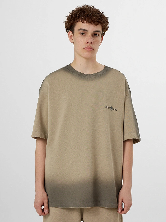 Комплект мужской коричневый: футболка и шорты - 7