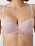 Бюстгальтер женский розовый с кружевом