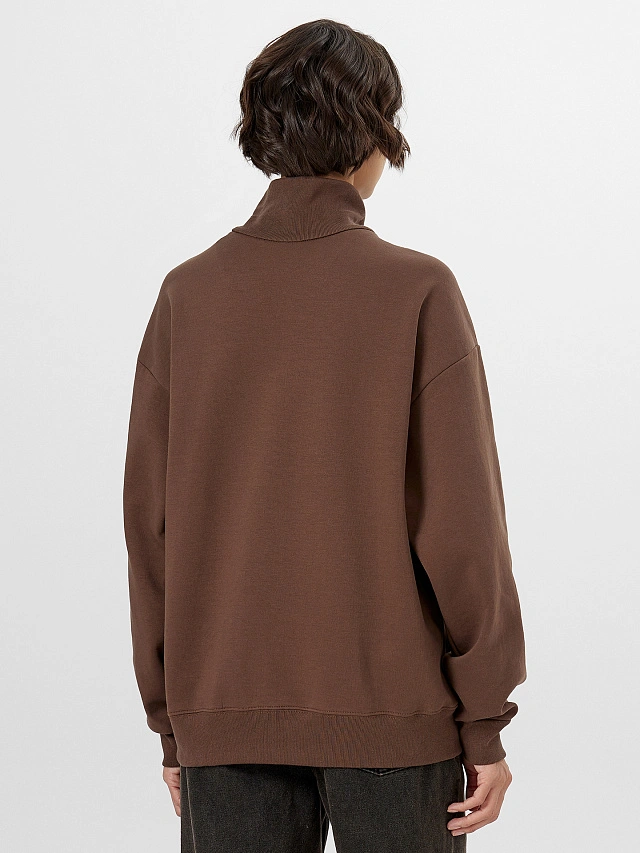 Толстовка женская коричневая на молнии - 3