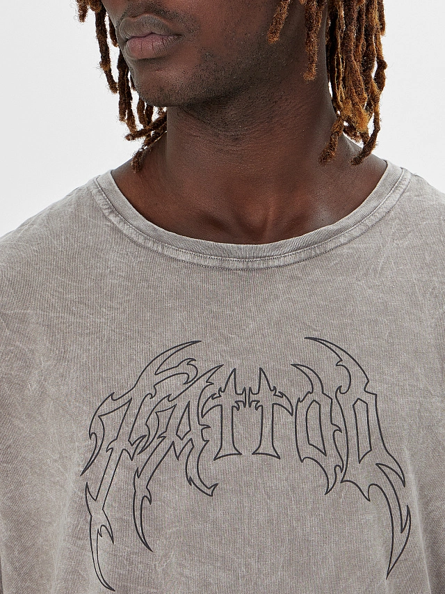 Комплект домашний мужской серый с принтом - 5