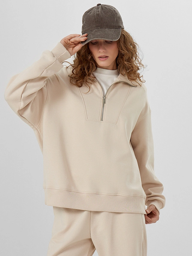 Толстовка женская кремовая - 7