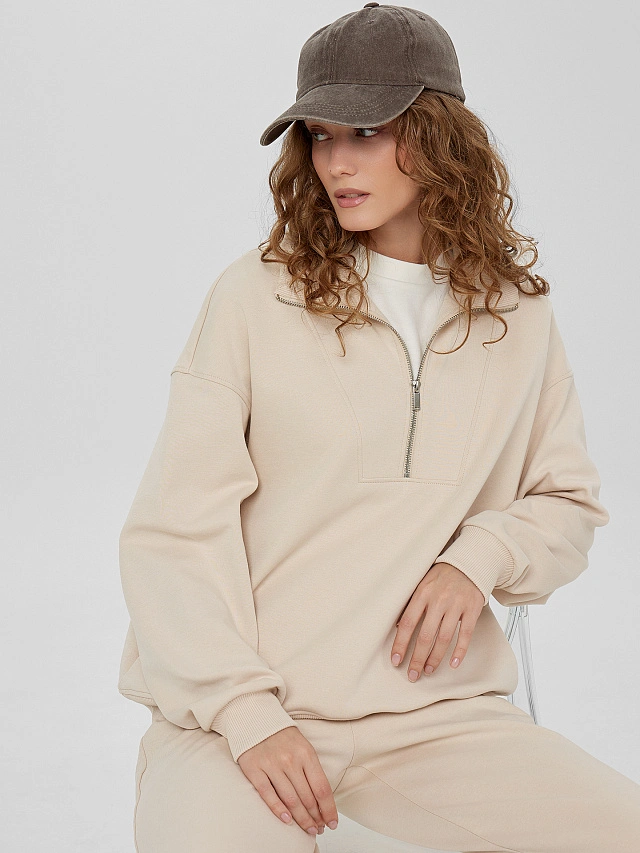 Толстовка женская кремовая - 8