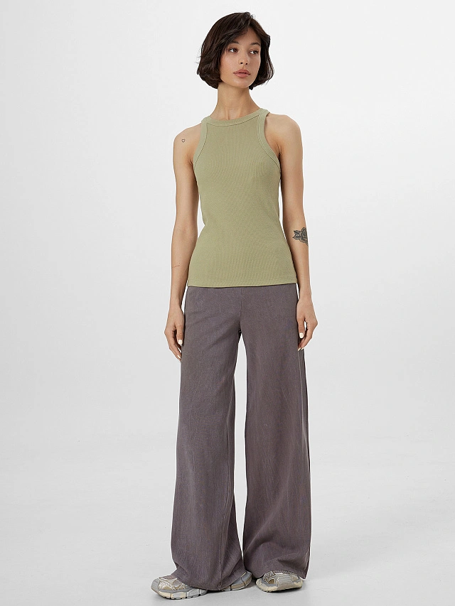 Брюки женские серые с обработкой эйсид - 4