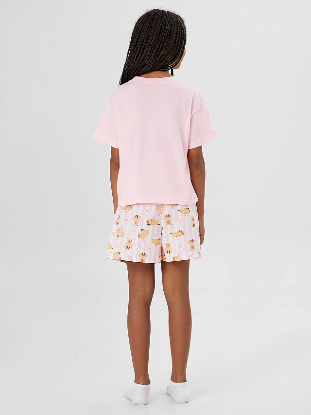 Комплект домашний для девочек с надписью "Capy Holidays" - 3