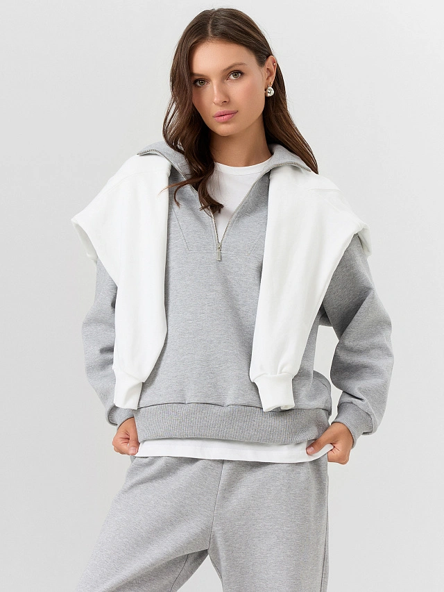 Свитшот женский серый - 7