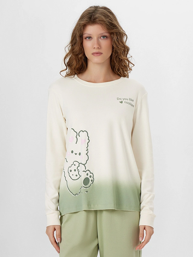 Комплект домашний женский молочный - 5