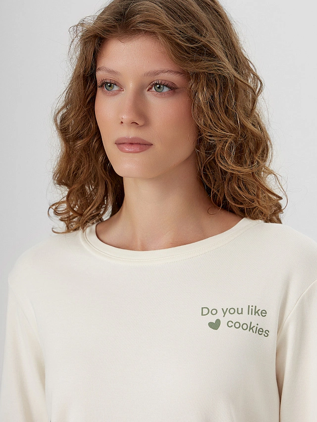 Комплект домашний женский молочный - 8