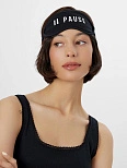 Повязка для сна черная с надписью "Pause"
