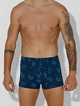 Трусы боксеры мужские черные с узором