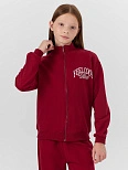 Толстовка для девочек красная на молнии
