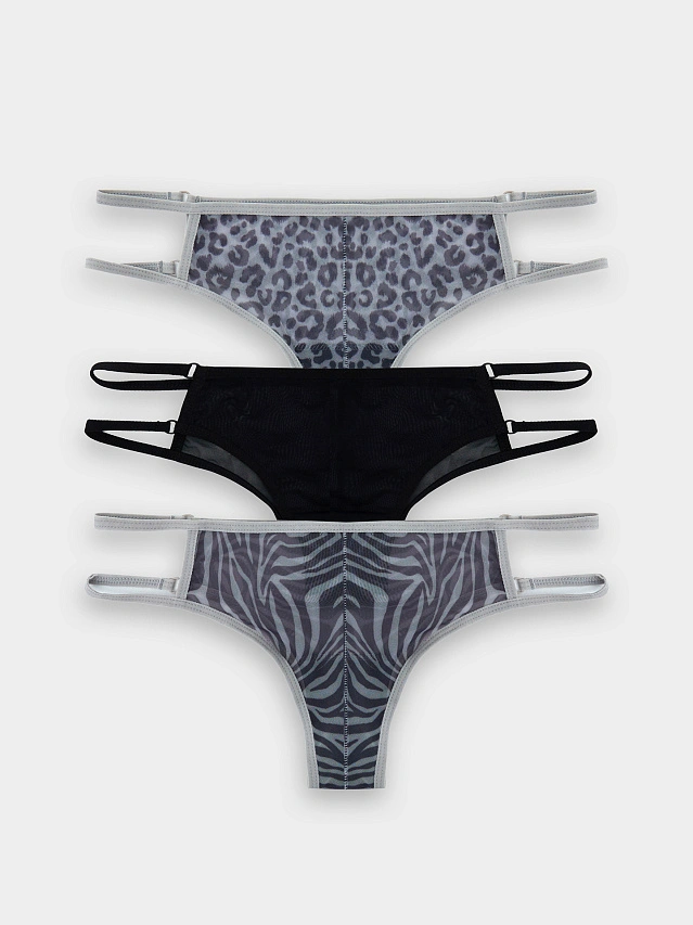 Трусы бразилиана женские в наборе, 3 шт - 5