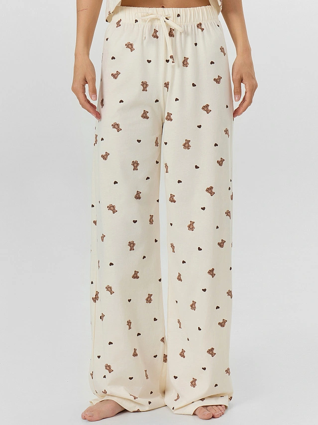 Комплект домашний женский с принтом мишки - 7