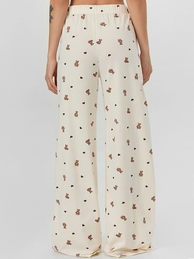 Комплект домашний женский с принтом мишки - 8