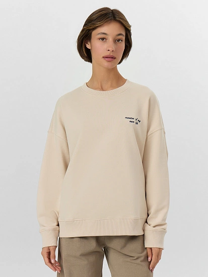 картинка Свитшот женский бежевый с надписью "Creator of my own life" от магазина стильной одежды Mark Formelle