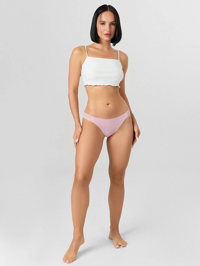 Трусы женские бесшовные розовые - 7