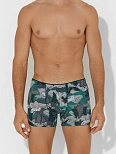 Трусы боксеры мужские зеленые с принтом