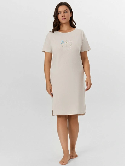 картинка Сорочка ночная женская серая с рисунком от магазина стильной одежды Mark Formelle