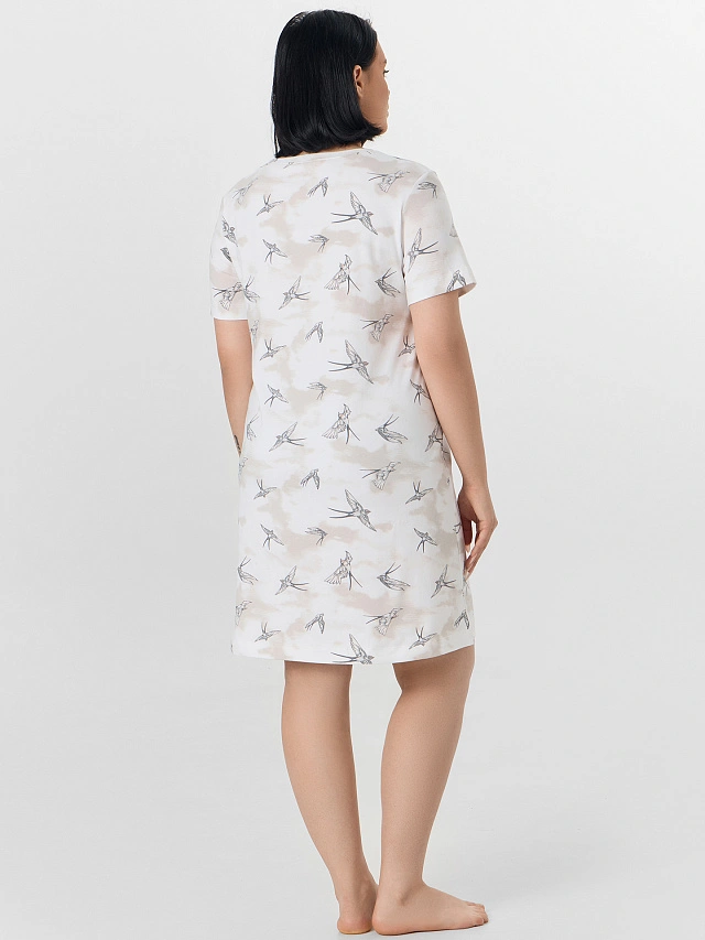 Сорочка ночная женская с принтом птиц - 3