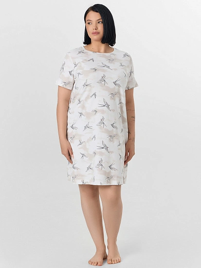 картинка Сорочка ночная женская с принтом птиц  от магазина стильной одежды Mark Formelle