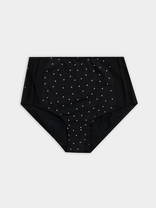 Трусы макси черные с кружевными вставками - 6