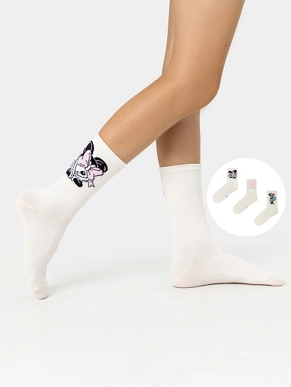 картинка Носки детские в наборе, 3 пары от известного бренда одежды для девочек Mark Formelle