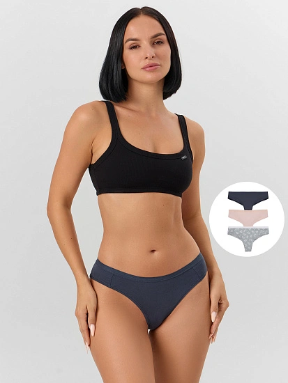 картинка Трусы бразилиана женские в наборе, 3 шт от магазина стильной одежды Mark Formelle