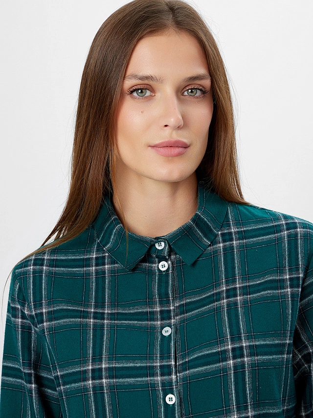 Комплект женский домашний зеленый в клетку - 6