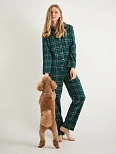 Комплект женский домашний зеленый в клетку