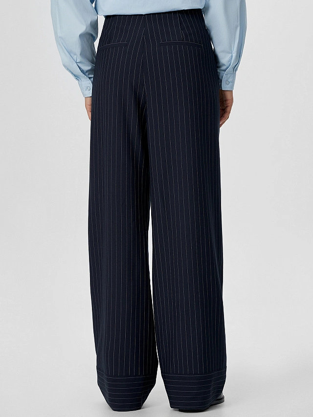 Брюки женские синие в полоску - 2