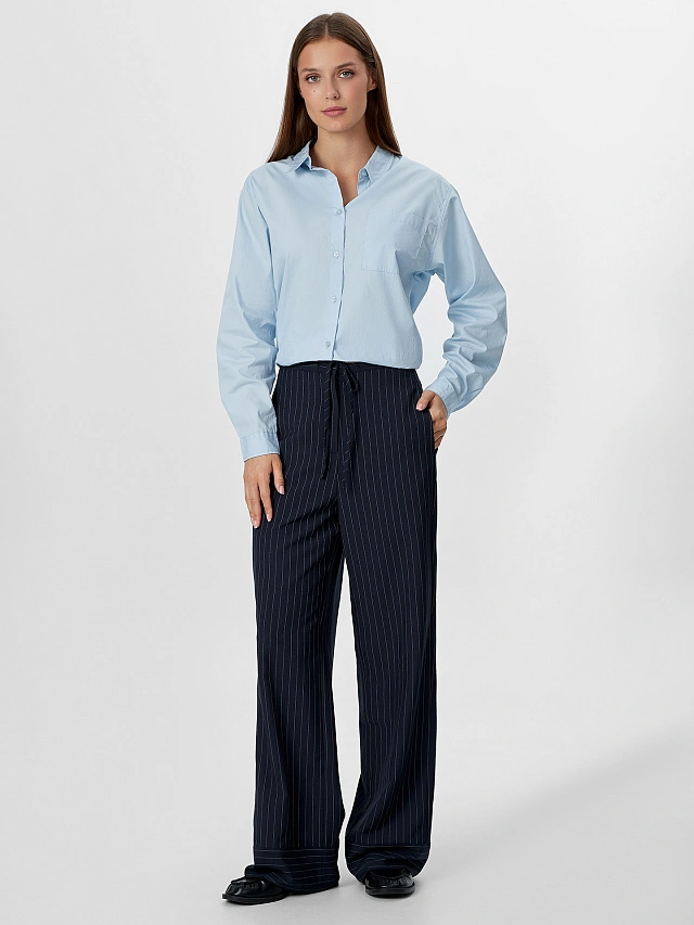 Брюки женские синие в полоску - 3