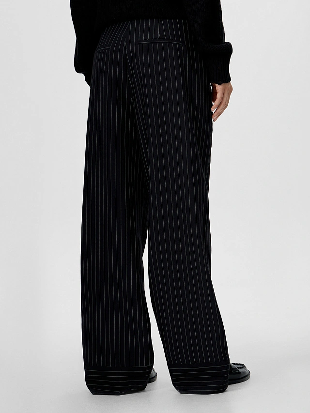 Брюки женские черные в розовую полоску - 3